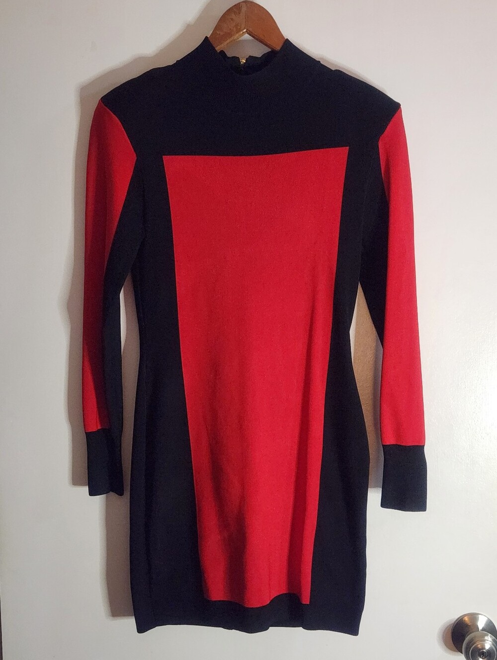Balmain X HM Red Bodycon Dress Stretch Knit Size 10 US
